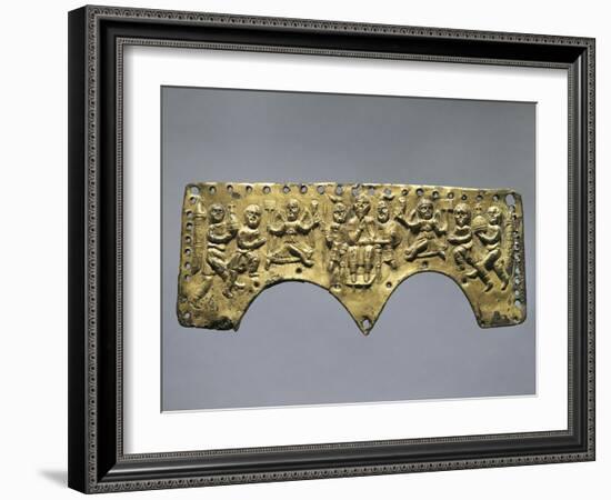 Frontal Decoration of Agilulf's Helmet, Embossed Gold, 7th Century-null-Framed Giclee Print