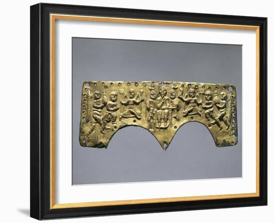 Frontal Decoration of Agilulf's Helmet, Embossed Gold, 7th Century-null-Framed Giclee Print