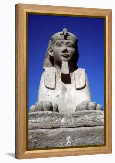 Frontal View of Sphinx from the Avenue of Sphinxes, Temple Sacred to Amun Mut and Khons, Luxor, Egy-CM Dixon-Framed Premier Image Canvas