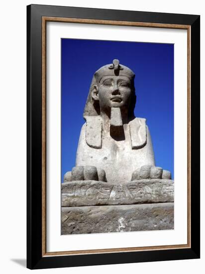 Frontal View of Sphinx from the Avenue of Sphinxes, Temple Sacred to Amun Mut and Khons, Luxor, Egy-CM Dixon-Framed Photographic Print