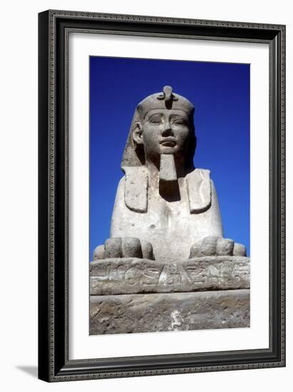 Frontal View of Sphinx from the Avenue of Sphinxes, Temple Sacred to Amun Mut and Khons, Luxor, Egy-CM Dixon-Framed Photographic Print