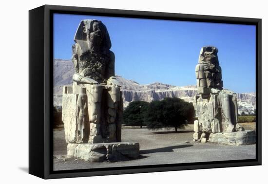 Frontal View of the Colossi of Memnon, Luxor West Bank, Egypt, C1400 Bc-CM Dixon-Framed Premier Image Canvas