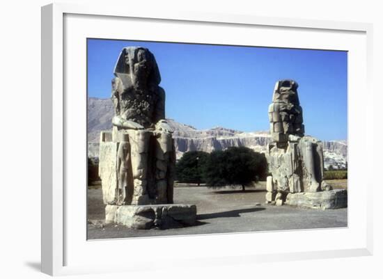 Frontal View of the Colossi of Memnon, Luxor West Bank, Egypt, C1400 Bc-CM Dixon-Framed Photographic Print