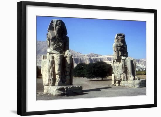 Frontal View of the Colossi of Memnon, Luxor West Bank, Egypt, C1400 Bc-CM Dixon-Framed Photographic Print