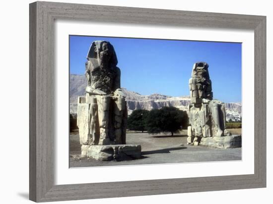 Frontal View of the Colossi of Memnon, Luxor West Bank, Egypt, C1400 Bc-CM Dixon-Framed Photographic Print