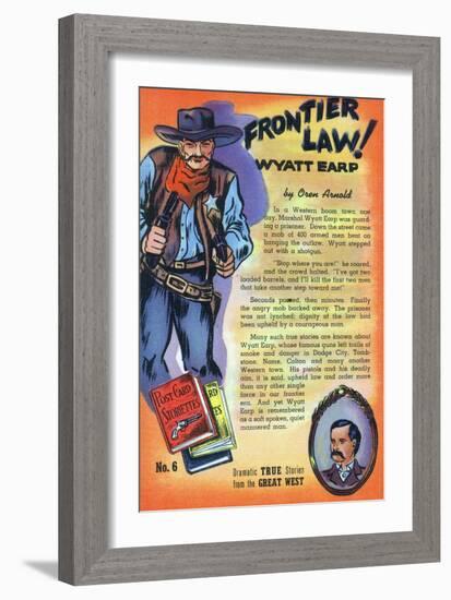 Frontier Law, Wyatt Earp Storiette-Lantern Press-Framed Art Print