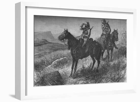 'Frontier Light Horse, on Vedette Duty, Discovering Zulus near Wood's Camp, on Kambula Hill', c1880-Unknown-Framed Giclee Print