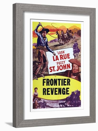 Frontier Revenge, Lash La Rue, Fuzzy St. John, Peggy Stewart, 1948-null-Framed Art Print