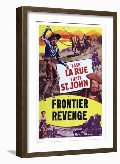 Frontier Revenge, Lash La Rue, Fuzzy St. John, Peggy Stewart, 1948-null-Framed Art Print