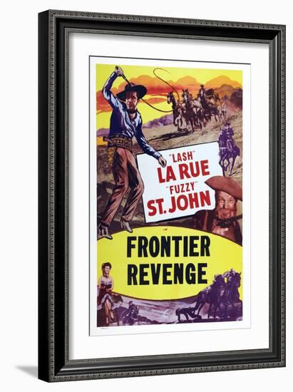 Frontier Revenge, Lash La Rue, Fuzzy St. John, Peggy Stewart, 1948-null-Framed Art Print