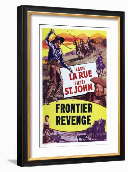 Frontier Revenge, Lash La Rue, Fuzzy St. John, Peggy Stewart, 1948-null-Framed Art Print