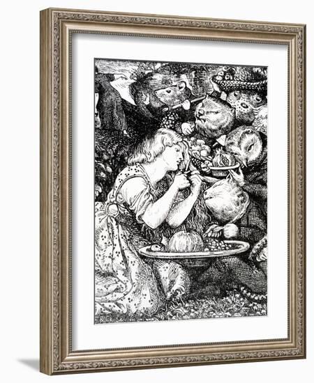 Frontispece to 'Goblin Market and Other Poems' by Christina Rossetti, Engraved by William Morris-Dante Gabriel Rossetti-Framed Giclee Print