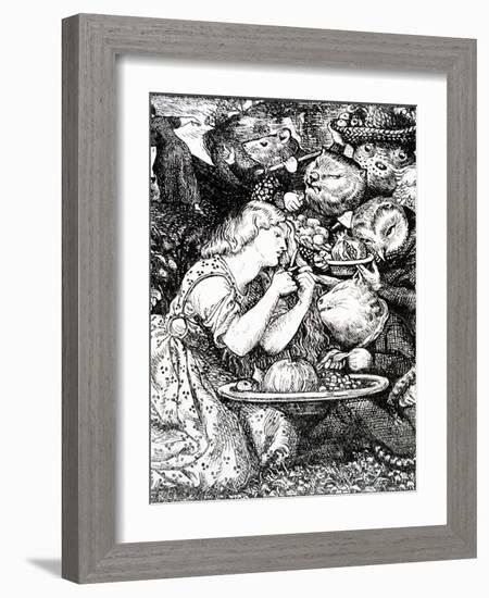 Frontispece to 'Goblin Market and Other Poems' by Christina Rossetti, Engraved by William Morris-Dante Gabriel Rossetti-Framed Giclee Print