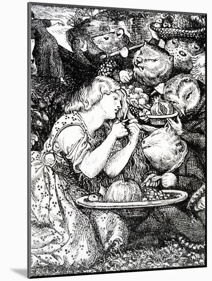 Frontispece to 'Goblin Market and Other Poems' by Christina Rossetti, Engraved by William Morris-Dante Gabriel Rossetti-Mounted Giclee Print