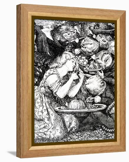 Frontispece to 'Goblin Market and Other Poems' by Christina Rossetti, Engraved by William Morris-Dante Gabriel Rossetti-Framed Premier Image Canvas