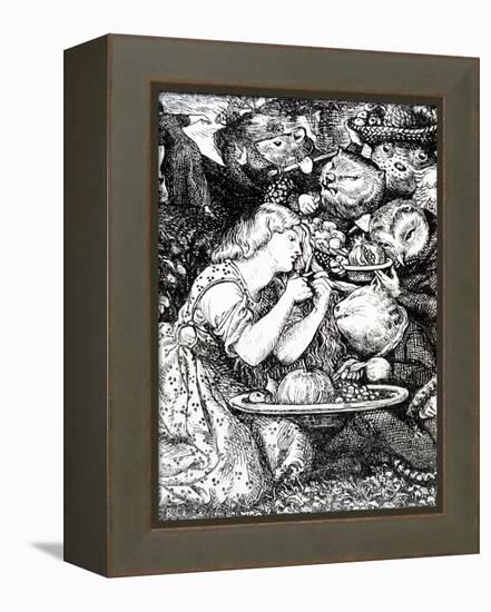 Frontispece to 'Goblin Market and Other Poems' by Christina Rossetti, Engraved by William Morris-Dante Gabriel Rossetti-Framed Premier Image Canvas