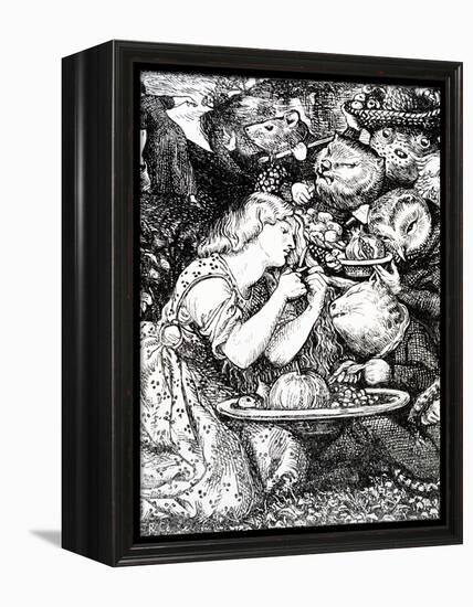 Frontispece to 'Goblin Market and Other Poems' by Christina Rossetti, Engraved by William Morris-Dante Gabriel Rossetti-Framed Premier Image Canvas