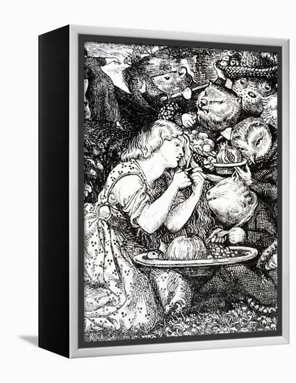 Frontispece to 'Goblin Market and Other Poems' by Christina Rossetti, Engraved by William Morris-Dante Gabriel Rossetti-Framed Premier Image Canvas