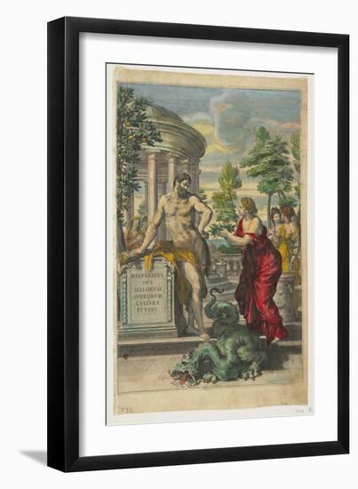 Frontispiece and Title Page from Hesperides, 1646 (Coloured Engraving)-Giovanni Battista Ferrari-Framed Giclee Print