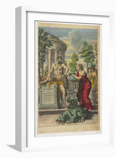 Frontispiece and Title Page from Hesperides, 1646 (Coloured Engraving)-Giovanni Battista Ferrari-Framed Giclee Print
