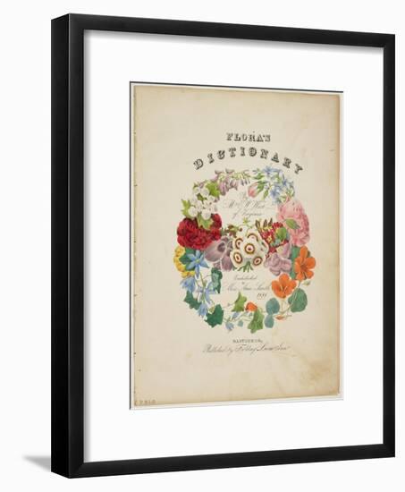 Frontispiece and Title Page, Wreath of Flowers, from Flora's Dictionary, 1838-E. W. Wirt-Framed Giclee Print