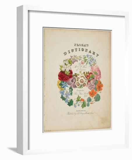 Frontispiece and Title Page, Wreath of Flowers, from Flora's Dictionary, 1838-E. W. Wirt-Framed Giclee Print