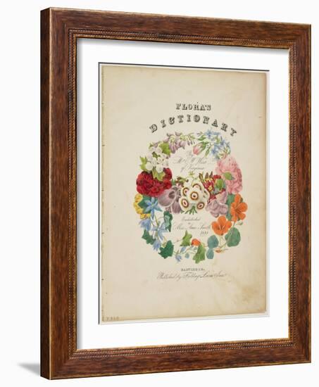 Frontispiece and Title Page, Wreath of Flowers, from Flora's Dictionary, 1838-E. W. Wirt-Framed Giclee Print