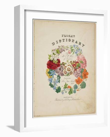 Frontispiece and Title Page, Wreath of Flowers, from Flora's Dictionary, 1838-E. W. Wirt-Framed Giclee Print