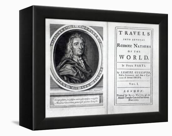 Frontispiece and Titlepage to 'Gulliver's Travels' by Jonathan Swift, 1726-English School-Framed Premier Image Canvas