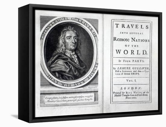 Frontispiece and Titlepage to 'Gulliver's Travels' by Jonathan Swift, 1726-English School-Framed Premier Image Canvas