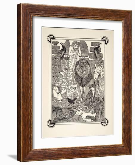 Frontispiece, from A Hundred Fables of Aesop, Pub.1903 (Engraving)-Percy James Billinghurst-Framed Giclee Print