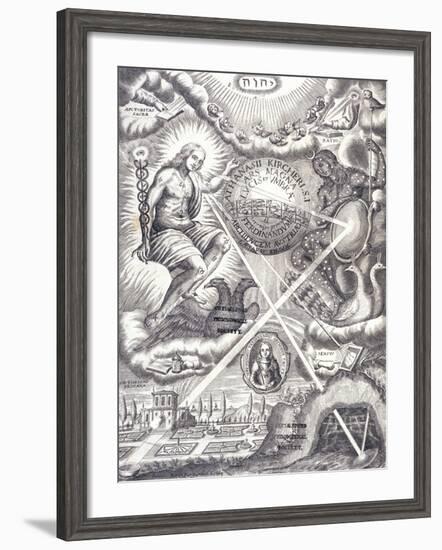 Frontispiece from Athanasius Kircher's Ars Magna Lucis Et Umbrae-null-Framed Giclee Print