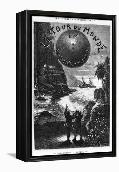 Frontispiece of "Around the World in Eighty Days" by Jules Verne Paris, Hetzel, Late 19th Century-L Bennet-Framed Premier Image Canvas