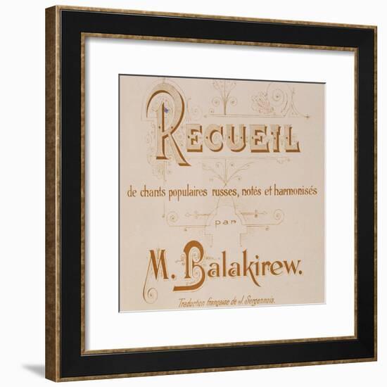 Frontispiece of Collection of Russian Folk Songs by Mily Balakirev-null-Framed Giclee Print