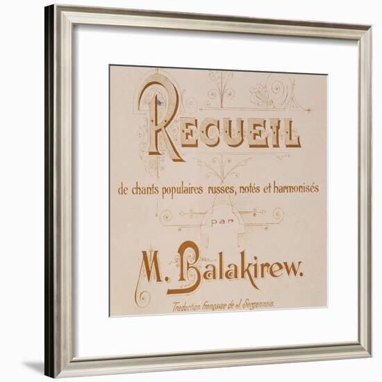 Frontispiece of Collection of Russian Folk Songs by Mily Balakirev-null-Framed Giclee Print