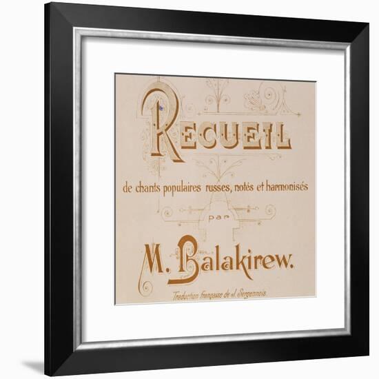 Frontispiece of Collection of Russian Folk Songs by Mily Balakirev-null-Framed Giclee Print