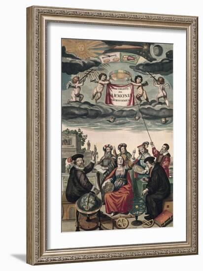 Frontispiece of 'Harmonia Macrocosmica' or 'Celestial Atlas'-Andreas Cellarius-Framed Art Print