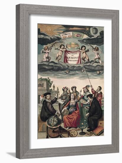 Frontispiece of 'Harmonia Macrocosmica' or 'Celestial Atlas'-Andreas Cellarius-Framed Art Print