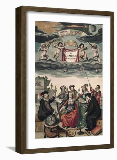 Frontispiece of 'Harmonia Macrocosmica' or 'Celestial Atlas'-Andreas Cellarius-Framed Art Print