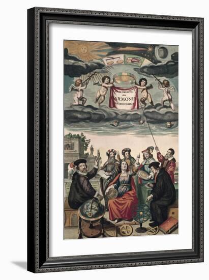 Frontispiece of 'Harmonia Macrocosmica' or 'Celestial Atlas'-Andreas Cellarius-Framed Art Print