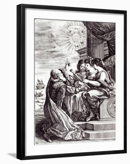 Frontispiece of Opere Di Galileo Galilei, Published in Bologna in 1656-null-Framed Giclee Print