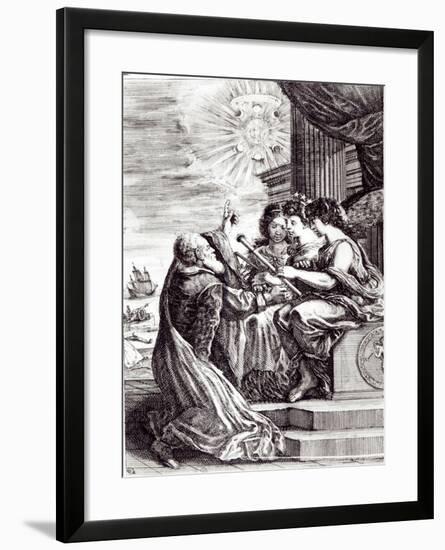 Frontispiece of Opere Di Galileo Galilei, Published in Bologna in 1656-null-Framed Giclee Print