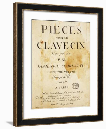 Frontispiece of Pieces Pour Le Clavecin by Domenico Scarlatti-null-Framed Giclee Print