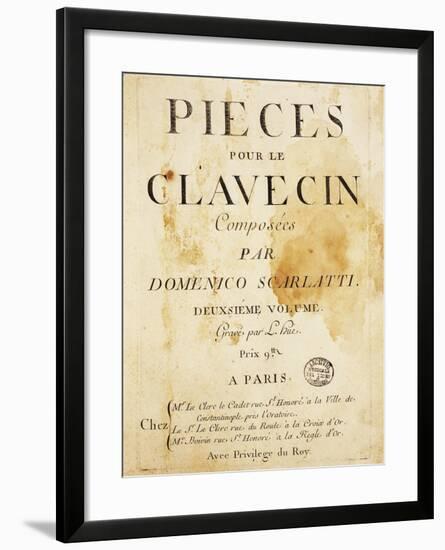 Frontispiece of Pieces Pour Le Clavecin by Domenico Scarlatti-null-Framed Giclee Print