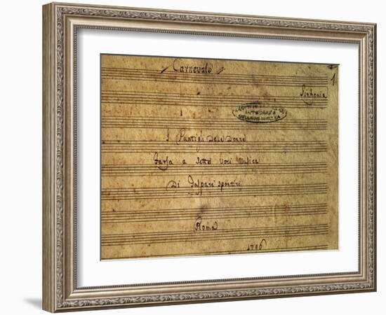 Frontispiece of the Autograph Music Score of I Puntigli Delle Donne-null-Framed Giclee Print