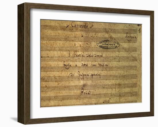 Frontispiece of the Autograph Music Score of I Puntigli Delle Donne-null-Framed Giclee Print