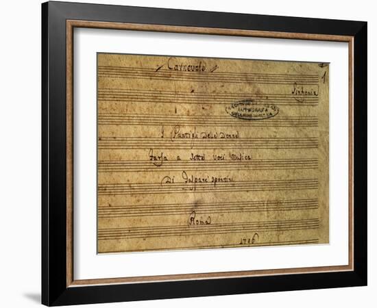 Frontispiece of the Autograph Music Score of I Puntigli Delle Donne-null-Framed Giclee Print