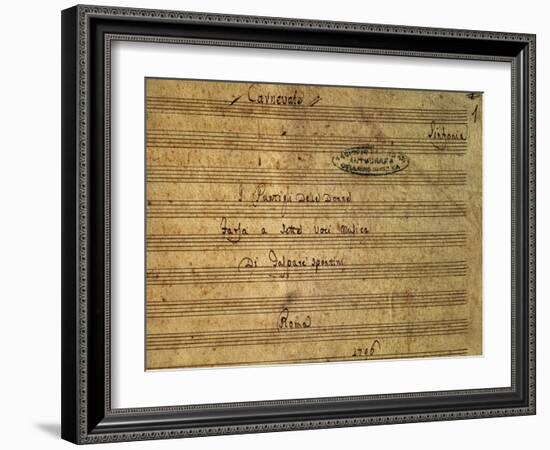 Frontispiece of the Autograph Music Score of I Puntigli Delle Donne-null-Framed Giclee Print