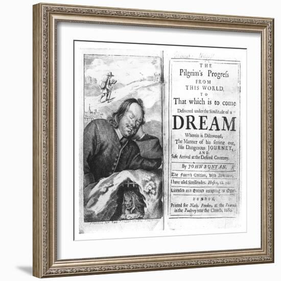 Frontispiece of The Pilgrim's Progress by John Bunyan-null-Framed Giclee Print