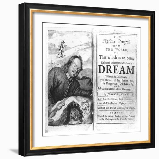 Frontispiece of The Pilgrim's Progress by John Bunyan-null-Framed Giclee Print